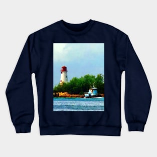 Nassau Bahamas  - Lighthouse and Boat Crewneck Sweatshirt